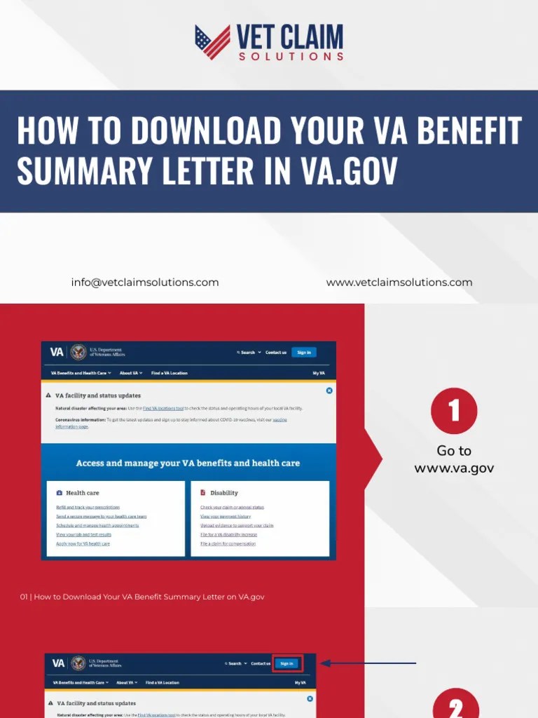How To Download VA Benefit Summary Letter in VA Gov PDF United