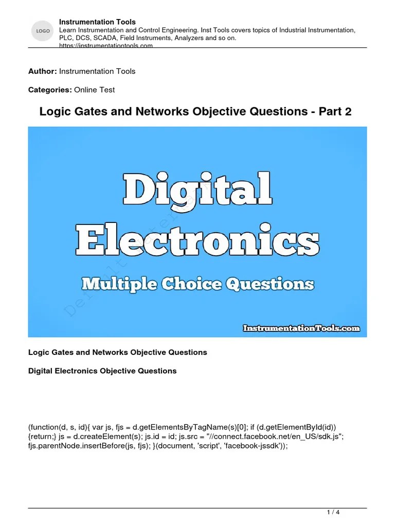 Logic Gates Questions PDF Computer Science Electronics