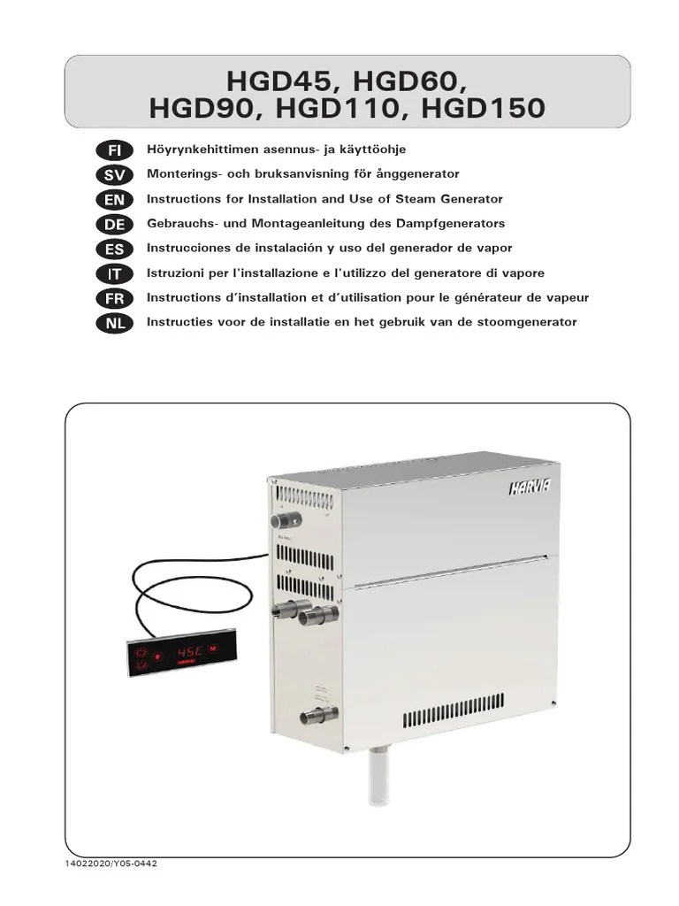Harvia Steam Generator HGD Series PDF