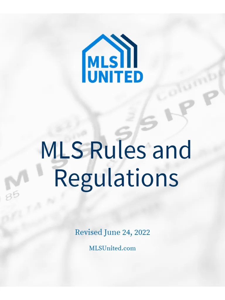 MLS Rules and Regulations Revised June 24, 2022 PDF Economies