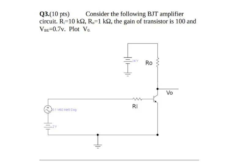 BJT Transistor Question PDF