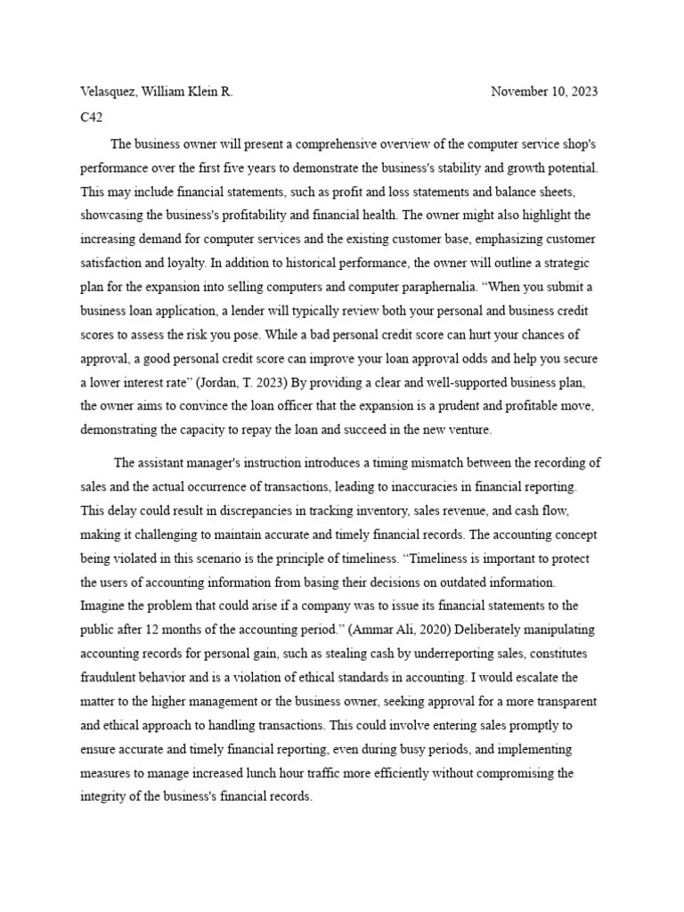 Accounting Reflection Paper PDF