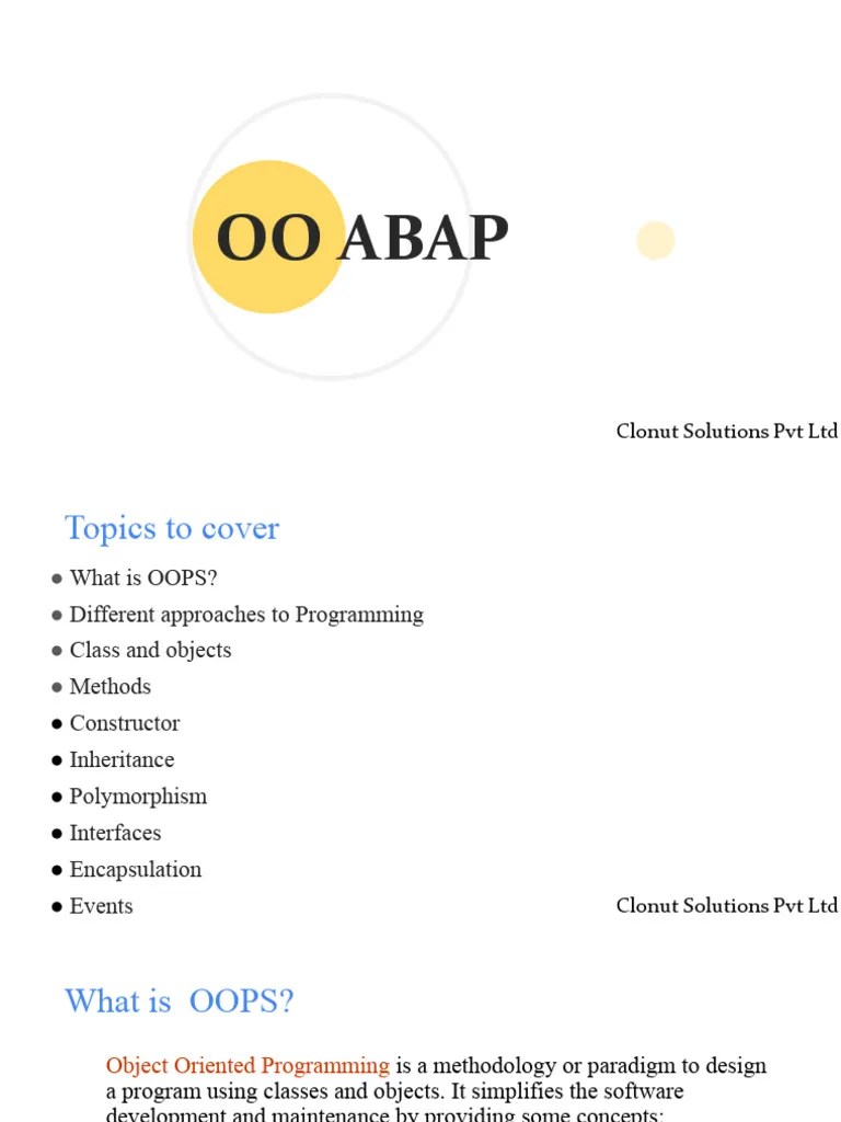 Oops Abap PDF Method Programming) Inheritance (Object