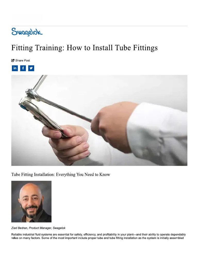 Fitting Training How To Install Tube Fittings PDF