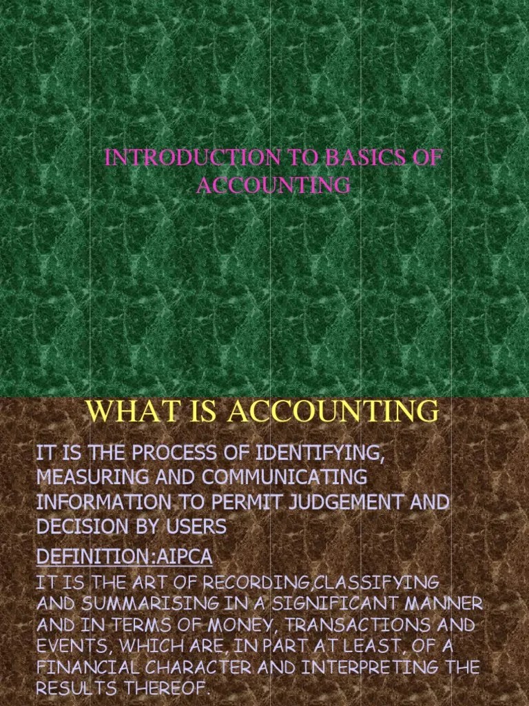 Basics of Accounting Bridge Course PDF