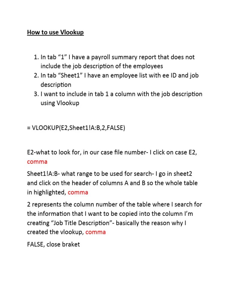 How To Use VLOOKUP PDF