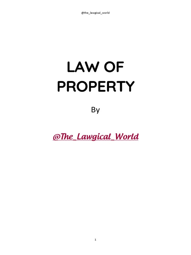 Law of Property PDF