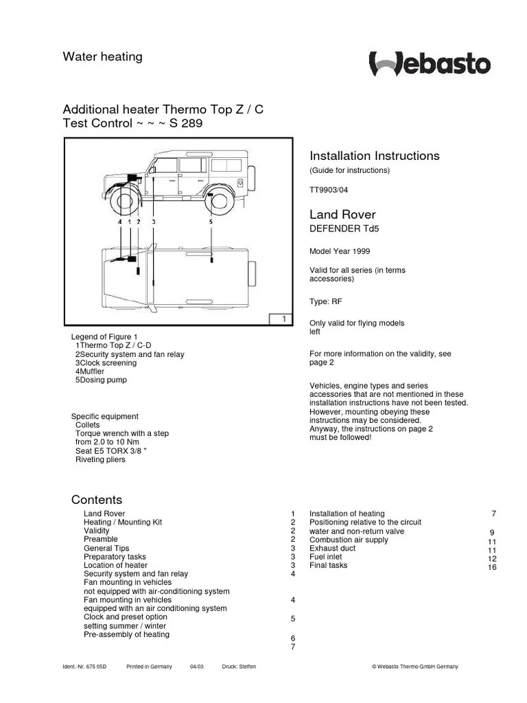 Webasto | PDF | Electrical Connector | Screw