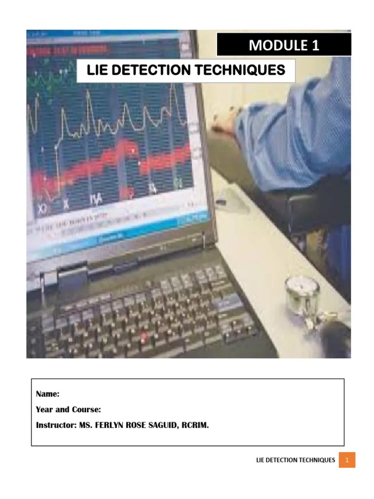 Lie Detection Techniques PDF Polygraph Lie