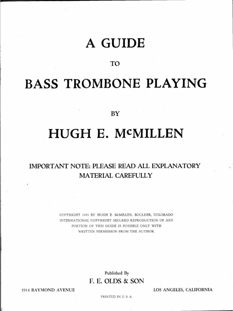 McMillen Olds Bass Trombone Book PDF