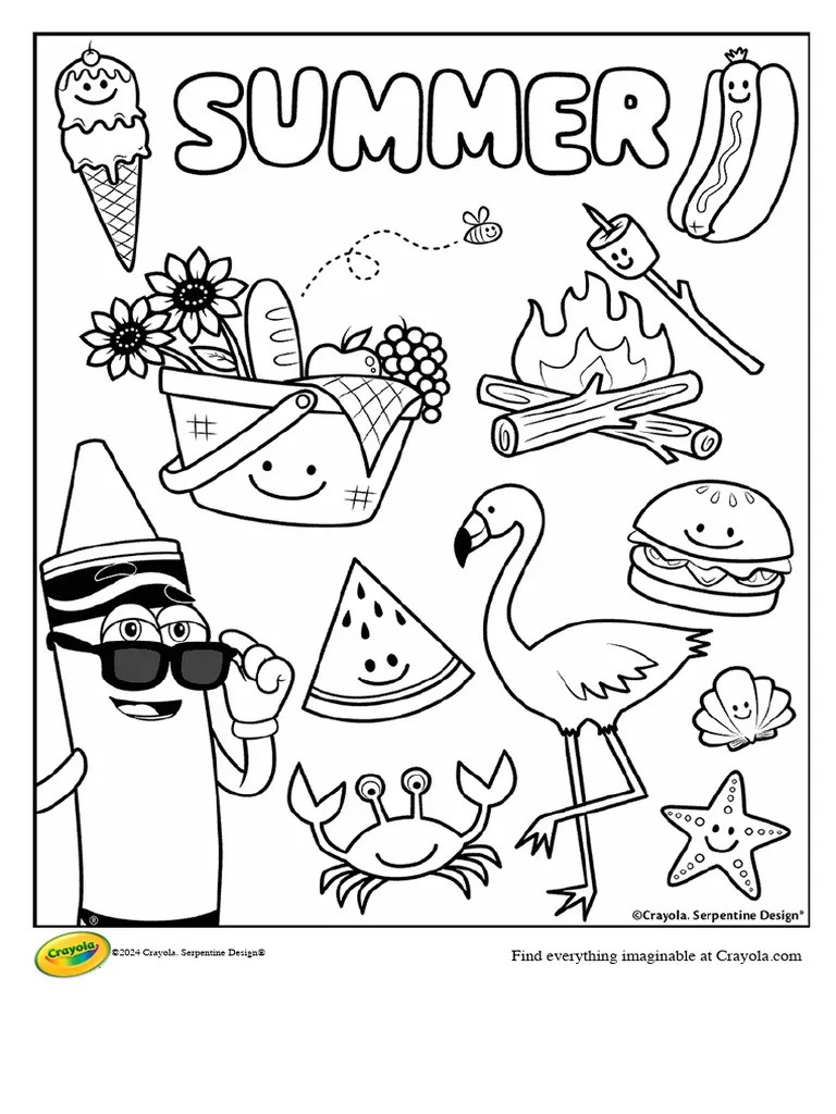Summer Coloring Page Printable Coloring Pages crayola
