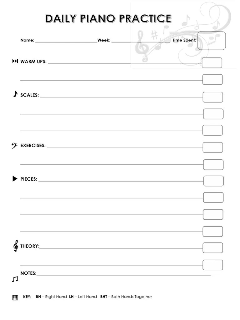 Daily Piano Practice Schedule PDF