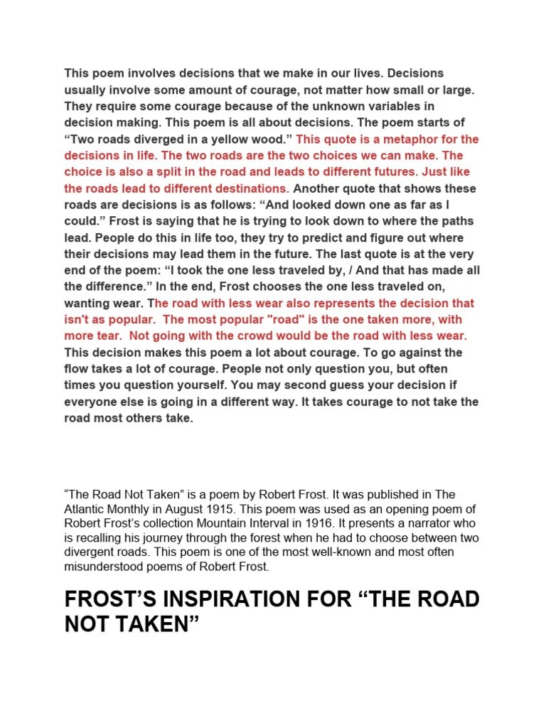The Road Summary PDF Poetry