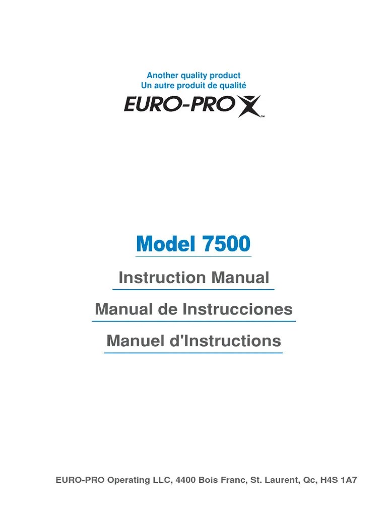 EuroPro 7500 Sewing Machine Instruction Manual | PDF | Sewing Machine