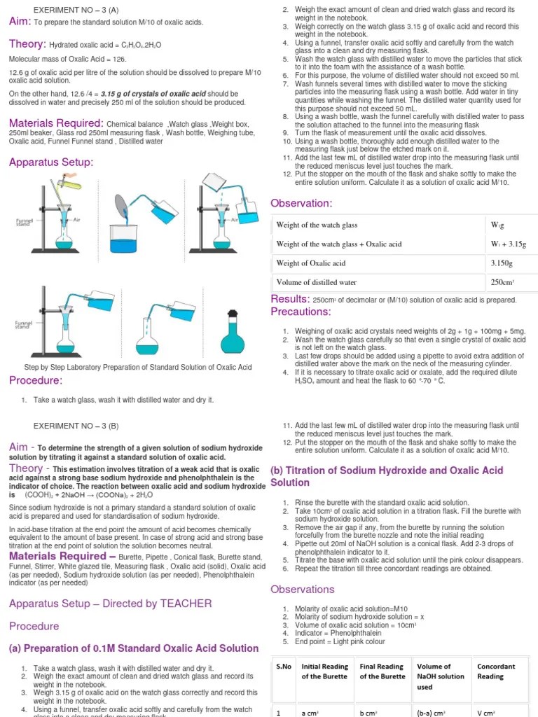 PRACTICAL CLASS 11 CHEMISTRY New PDF Chemistry Titration