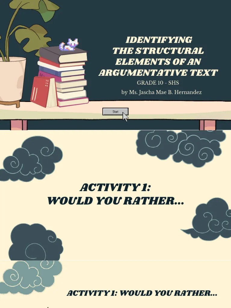 IDENTIFYING THE STRUCTURAL ELEMENTS OF AN ARGUMENTATIVE TEXT_HERNANDEZ_PPT PDF