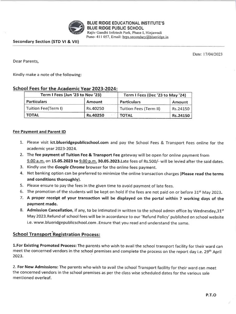 Details For A.Y. 202324 (Secondary Section) PDF