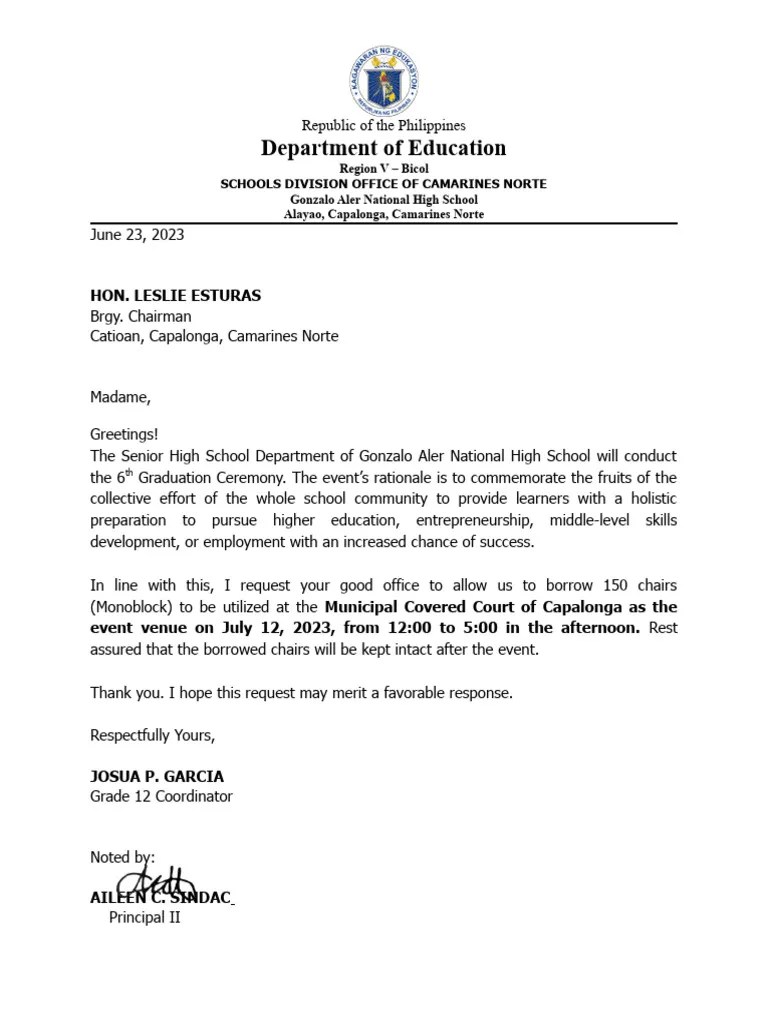 Request Letter For Chairs Edited PDF