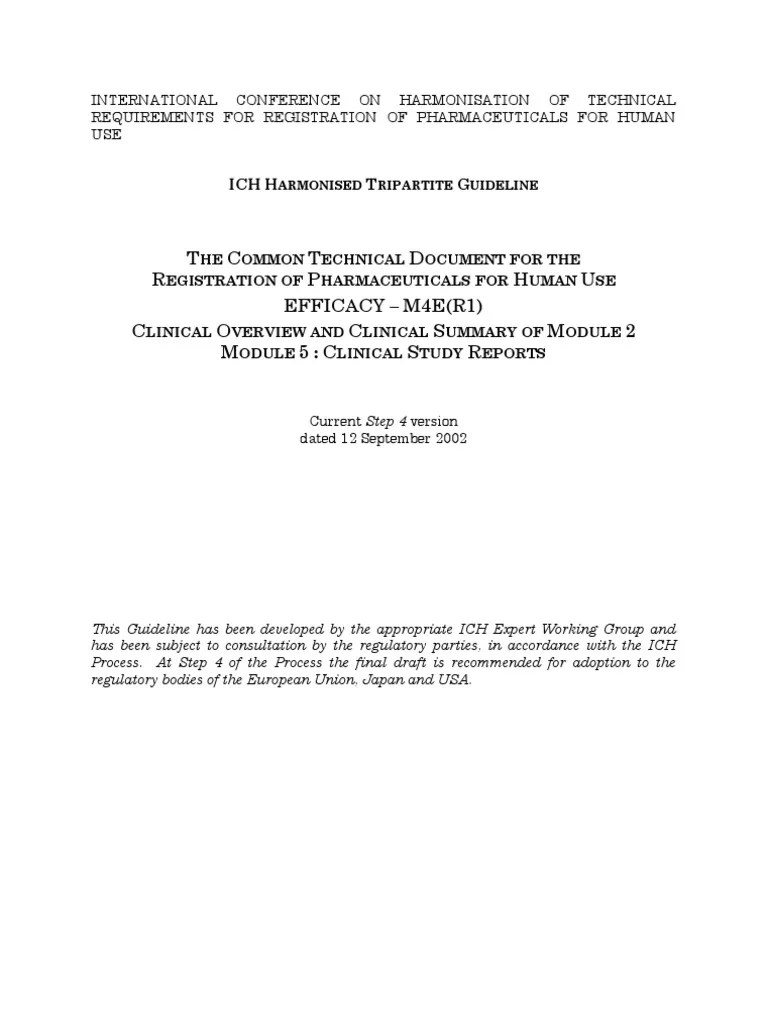 M4E Guideline of ICH Clinical Trial