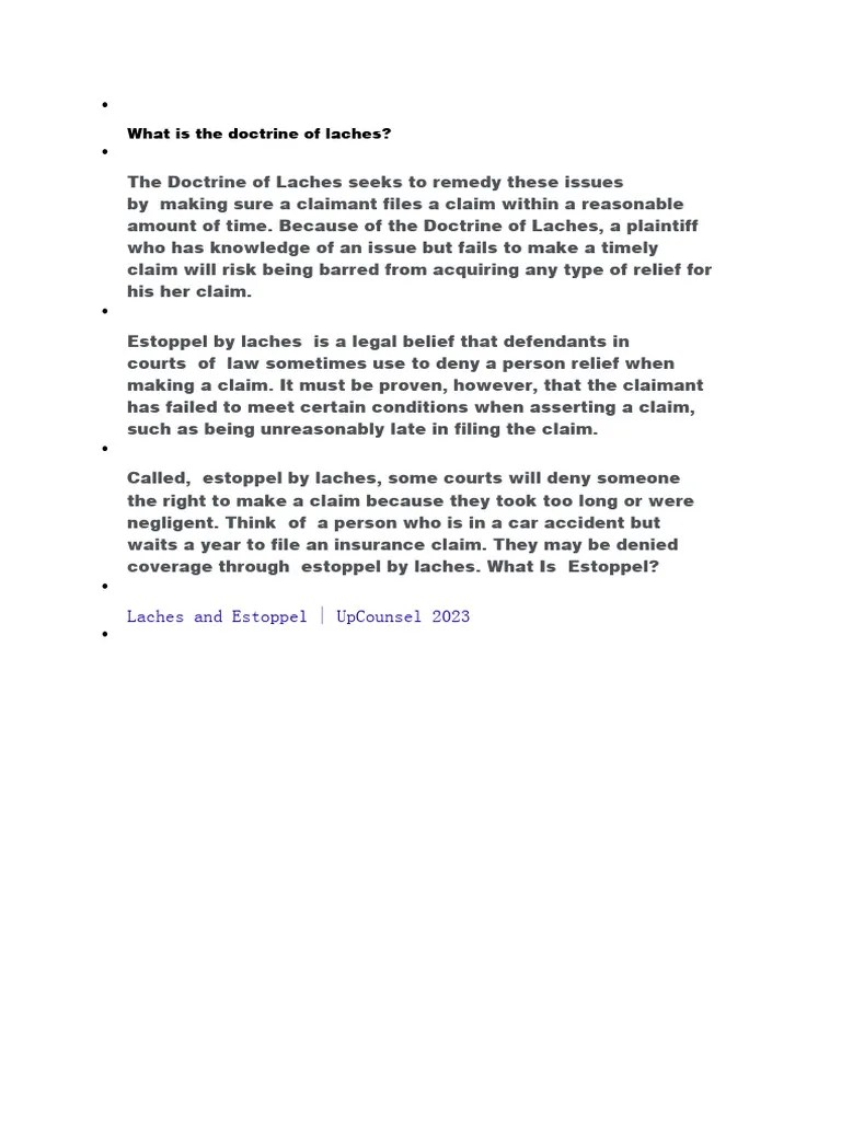 Doctrine of Laches PDF
