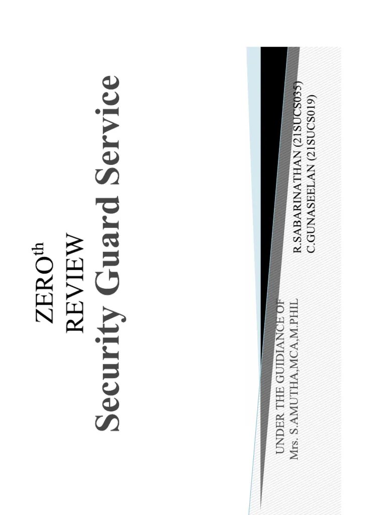 SECURITY GUARD SERVICE PDF