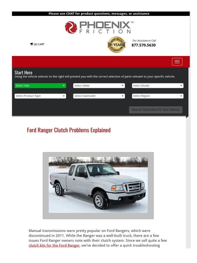 Www Phoenixfriction Com t Ford Ranger Clutch Problems Aspx PDF