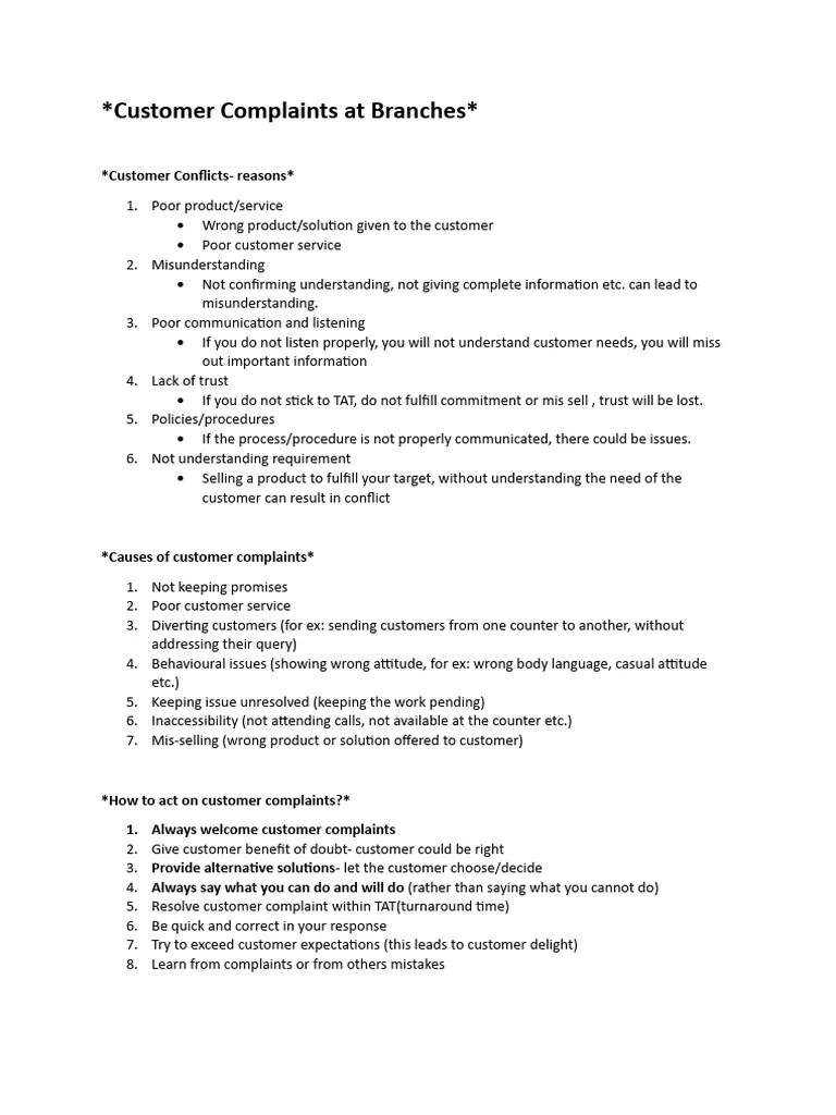 Managing Customer Complaints Effectively PDF Communication Human