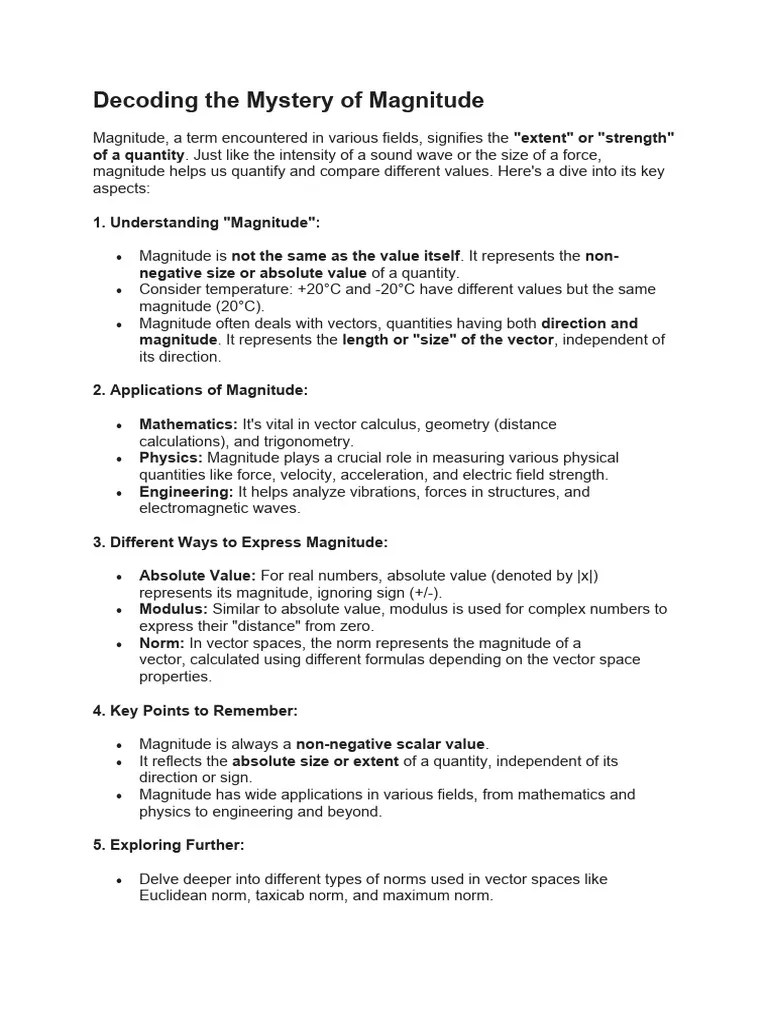 Decoding The Mystery of Magnitude PDF Teaching Methods & Materials
