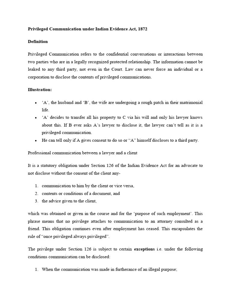 Privileged Communication PDF Lawyer AttorneyClient Privilege