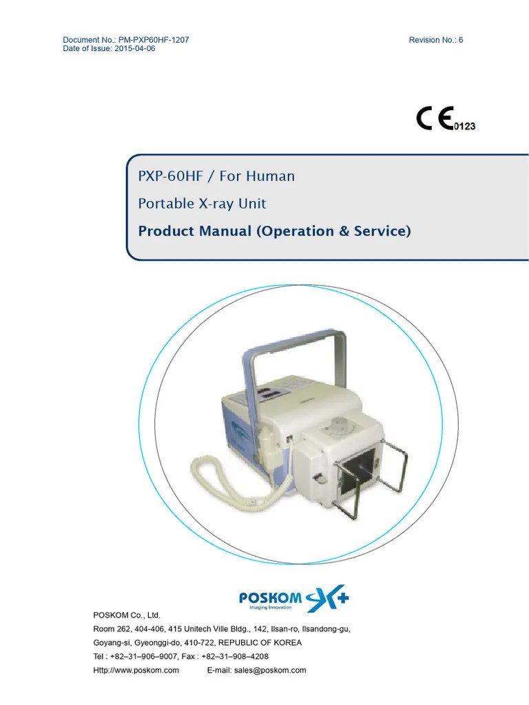 Manual PXP-60HF Rev6 150406최종 | PDF | Radiography | Power Supply