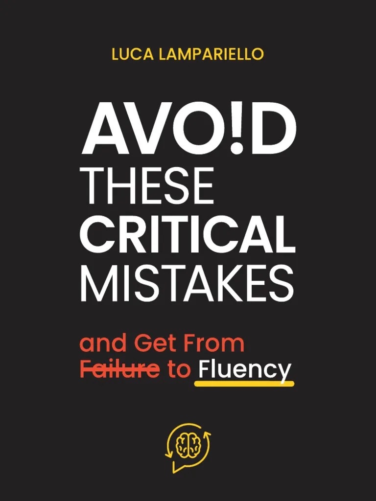 Avoid These Critical Mistakes PDF Second Language Fluency