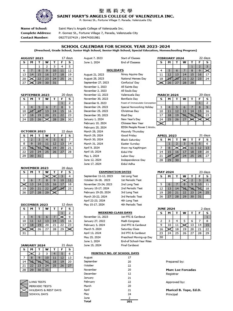 School Calendar 2023 2025 Student PDF Christmas Observances