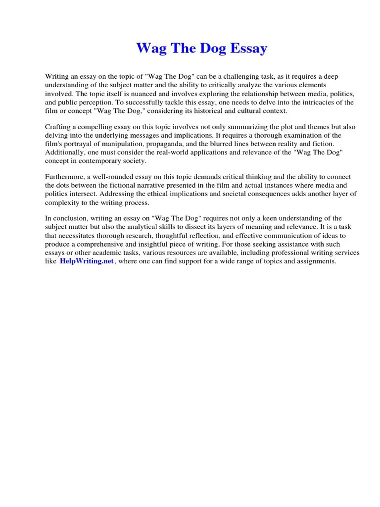 Wag The Dog Essay PDF Grassland Forests
