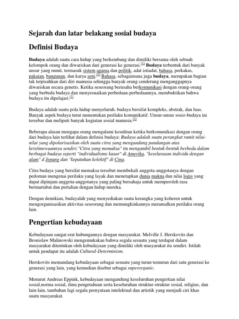 Sejarah Dan Latar Belakang Sosial Budaya | PDF