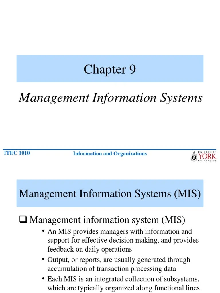management information systems(MIS) Management Information System