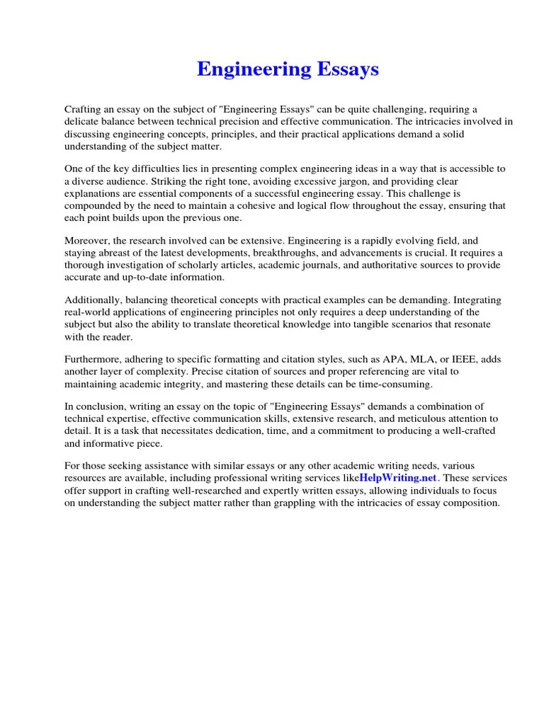 Engineering Essays PDF The Hunger Games Essays