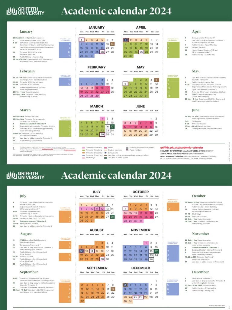 Academic Calendar 2025 Griffith University Pdf 2024 Academic Calendar Download Free PDF Academic Term