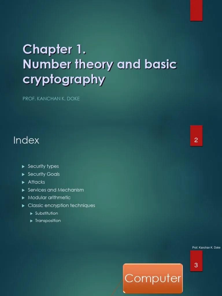 Chap1. Introduction Number Theory and Basic Cryptography PDF