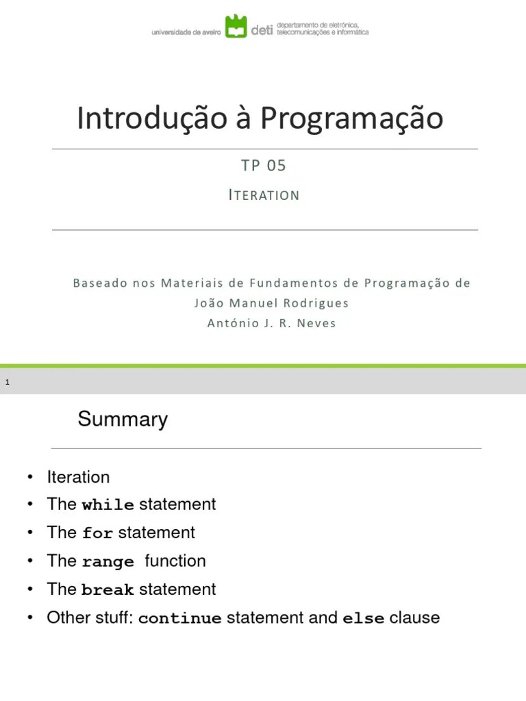 Iteration Python PDF Control Flow Computer Science