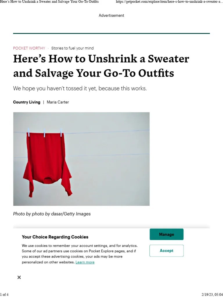 Here's How To Unshrink A Sweater and Salvage Your GoTo Outfits PDF