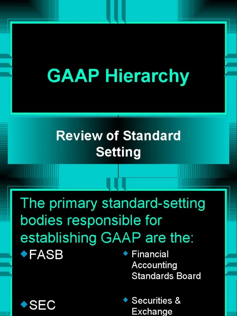 GAAP Hierarchy Generally Accepted Accounting Principles (United States) Financial Accounting