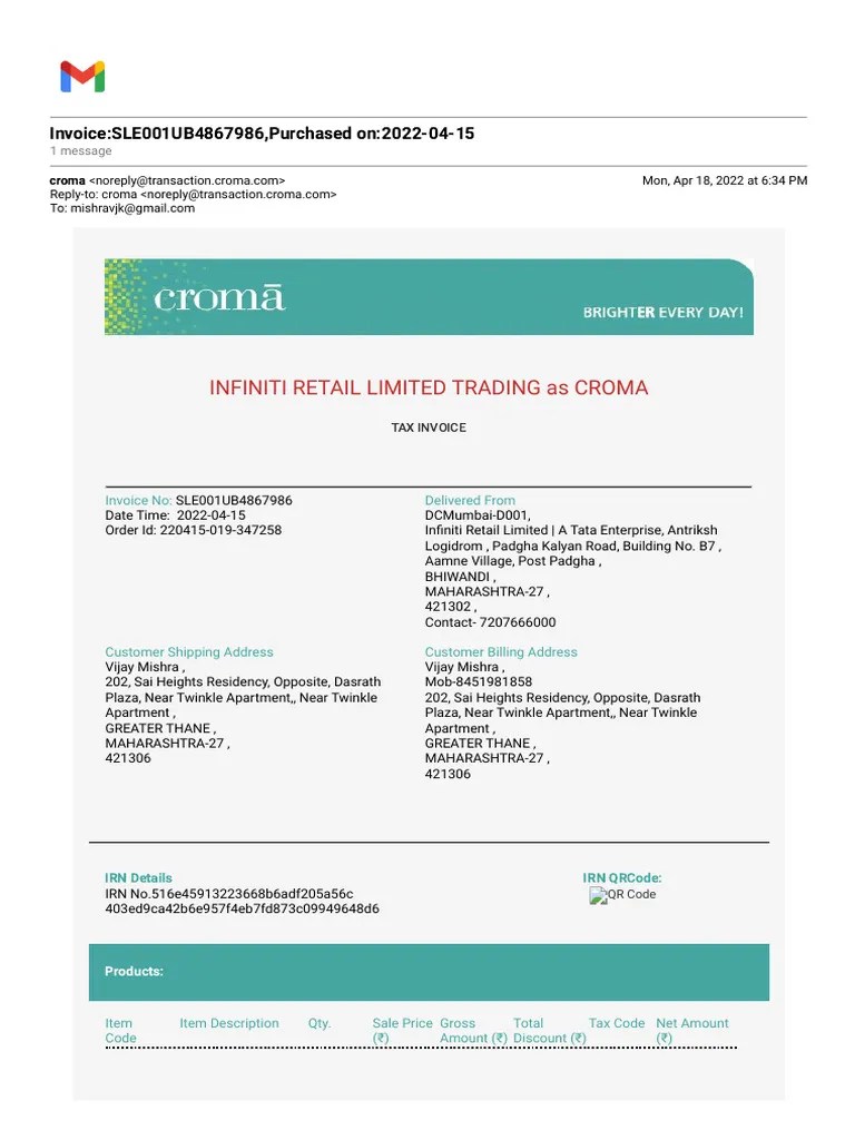 Whirlpool AC Invoice PDF Government Finances Payments