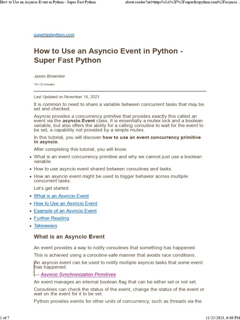 Asyncio Event in Python PDF Thread Function (Mathematics)