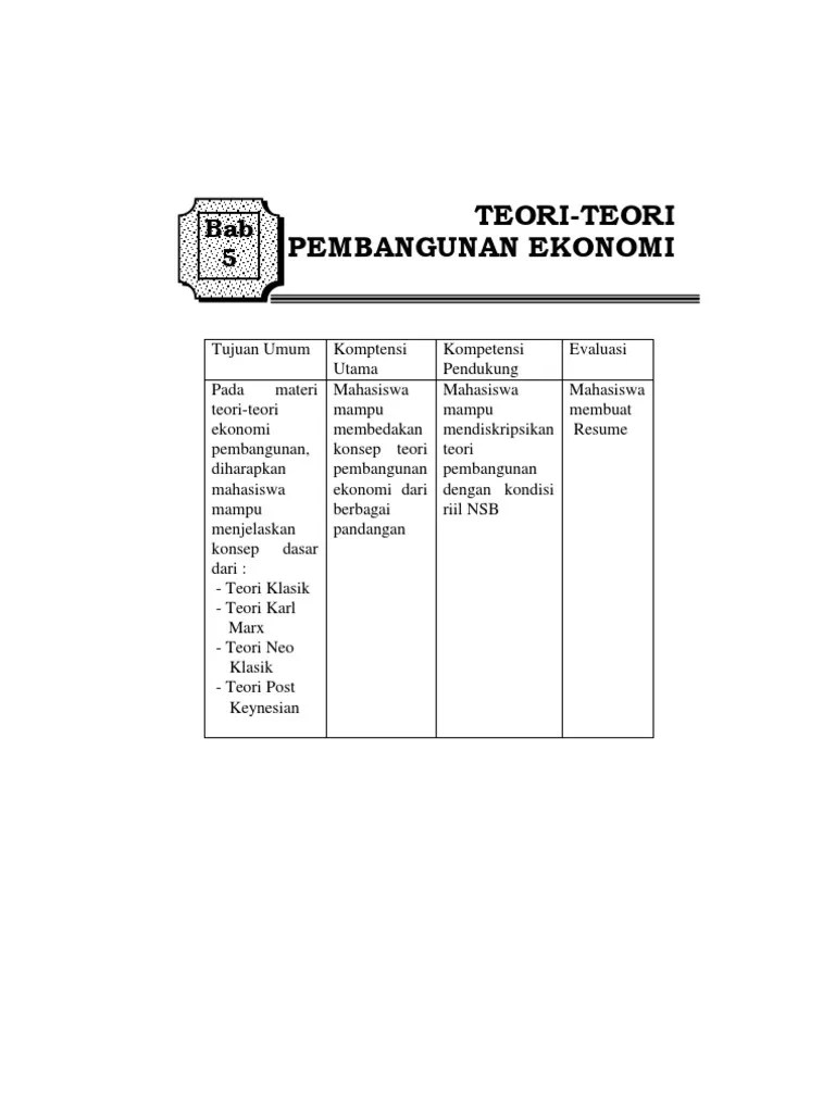 Teori Pembangunan Ekonomi | PDF