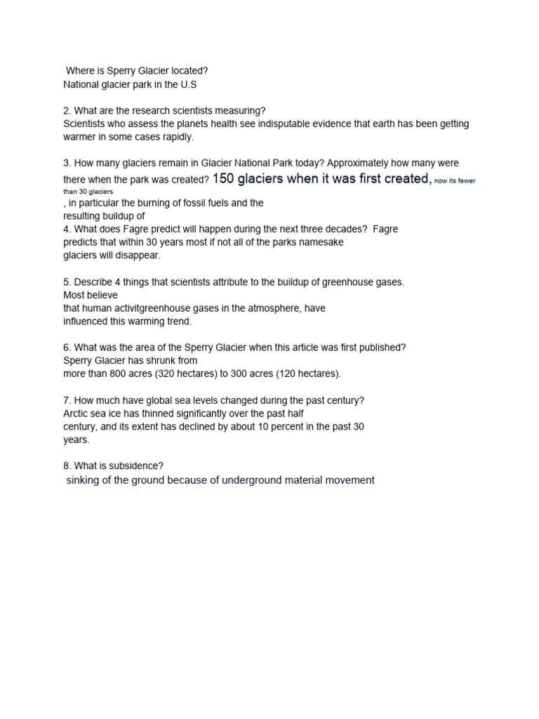 Where is Sperry Glacier located PDF