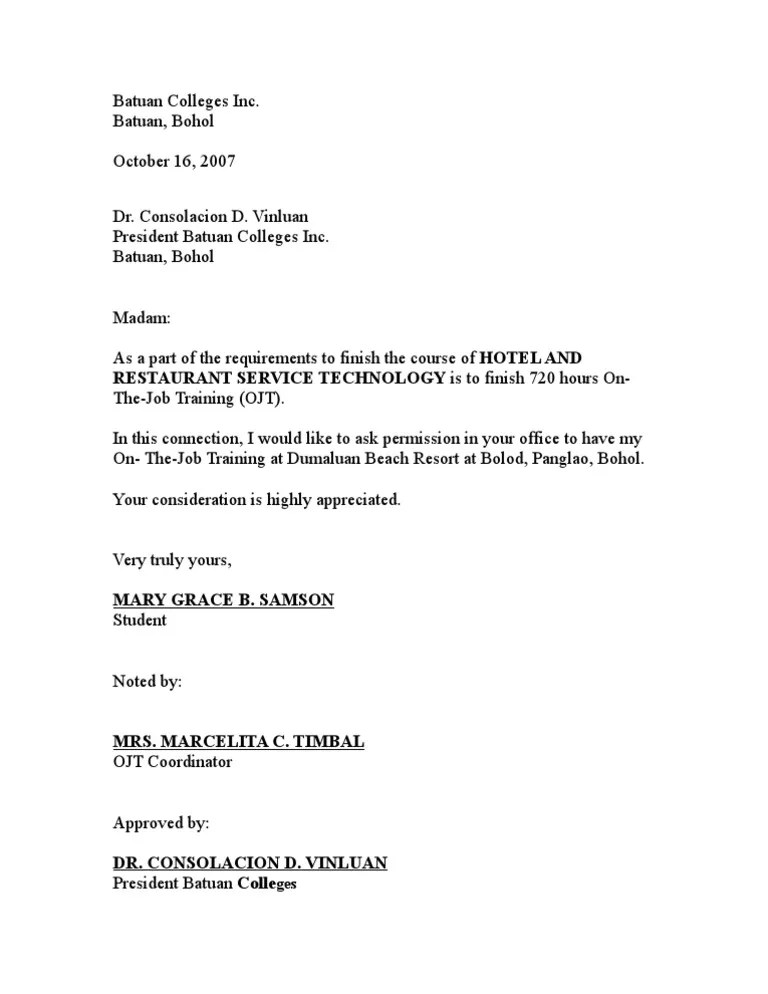 How To Write A Simple Permission Letter Printable Online