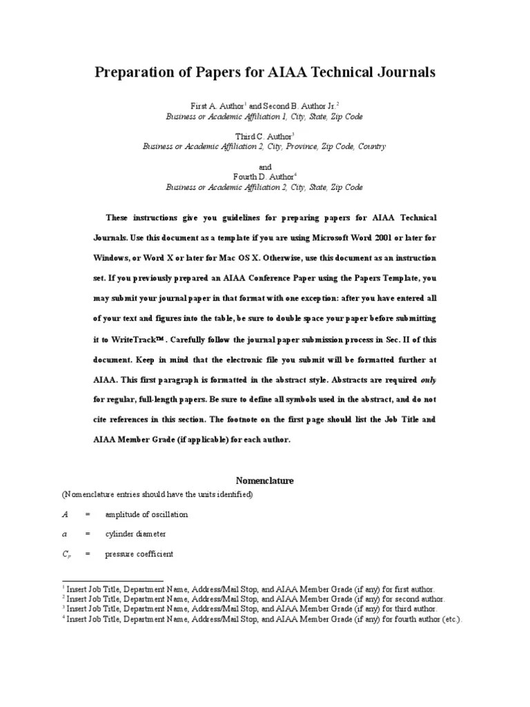 AIAA J Microsoft Word Citation