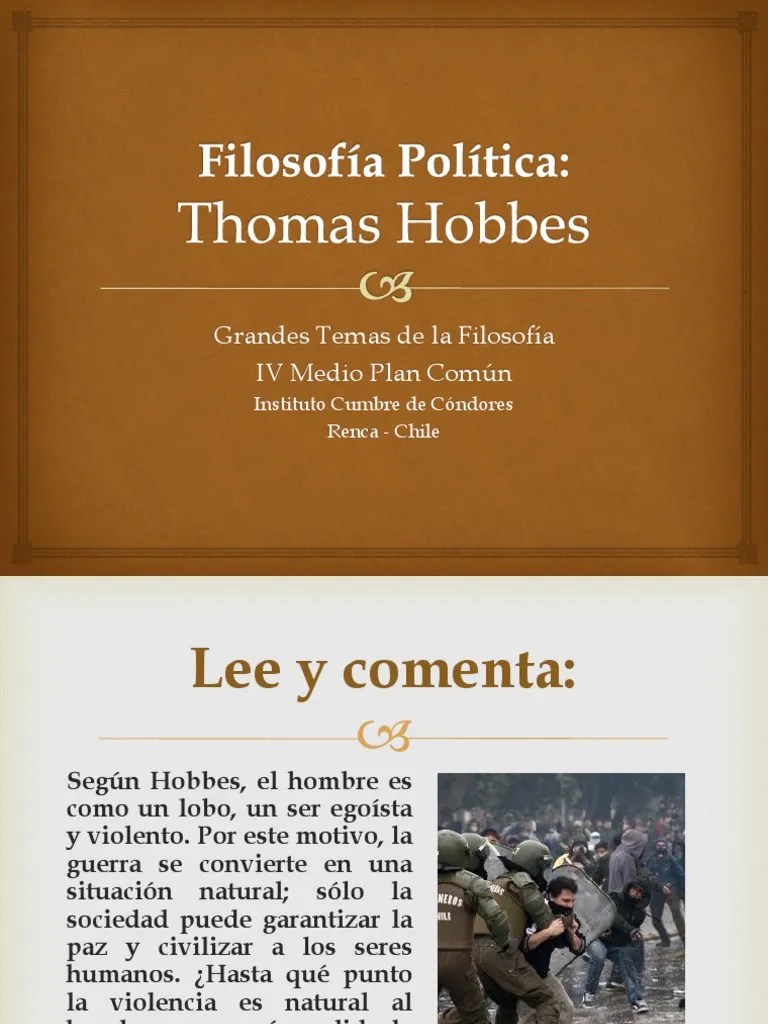 FILOSOFÍA POLÍTICA THOMAS HOBBES