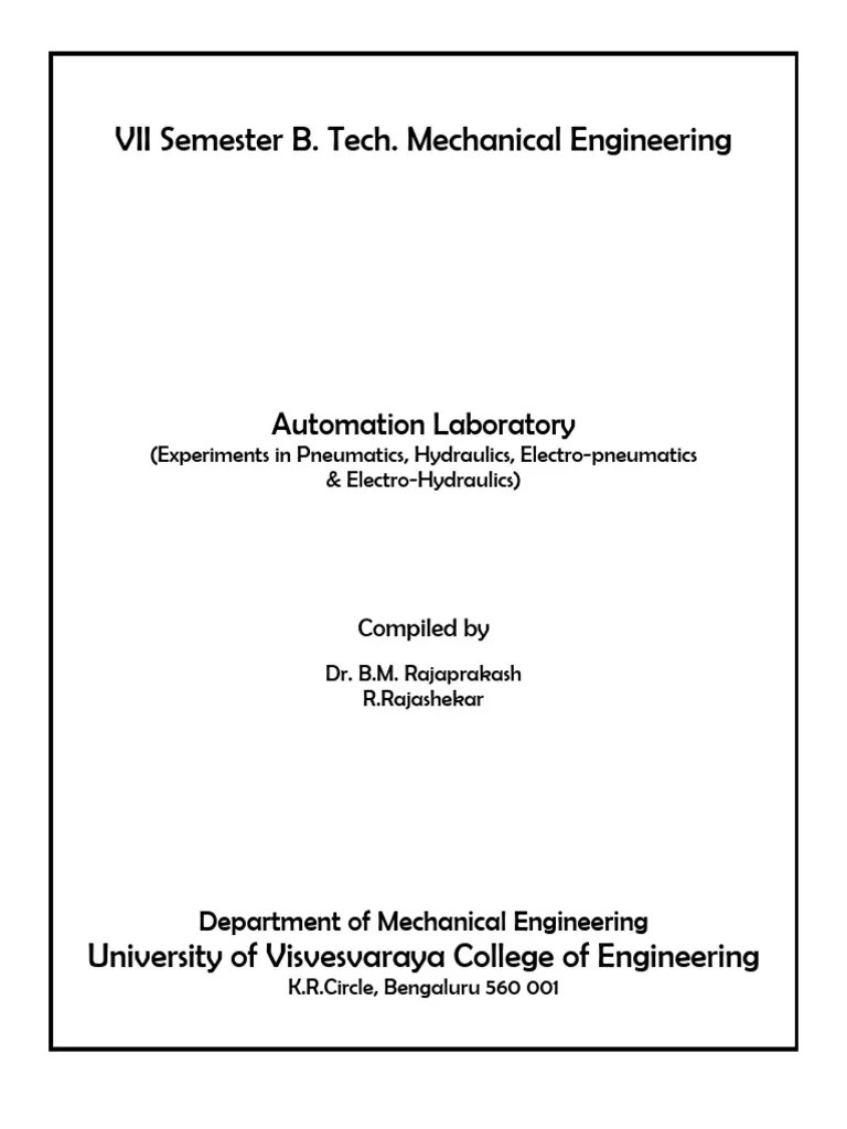 7 BTech Automation Lab Manual Download Free PDF Actuator Pneumatics