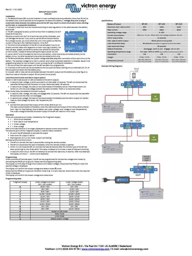 Manuel Orion Battery Protect | PDF | Relay | Power Supply